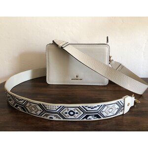 SPARTINA 449 Siren Box Leather Bag w/ 2 straps shoulder & woven cross body NWOT